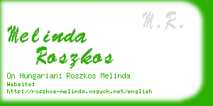 melinda roszkos business card